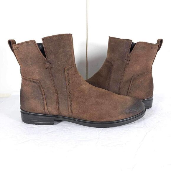 Ecco Women’s Touch 15 US 8 Brown Leather Side Zip Ankle Booties Boots - Picture 8 of 12